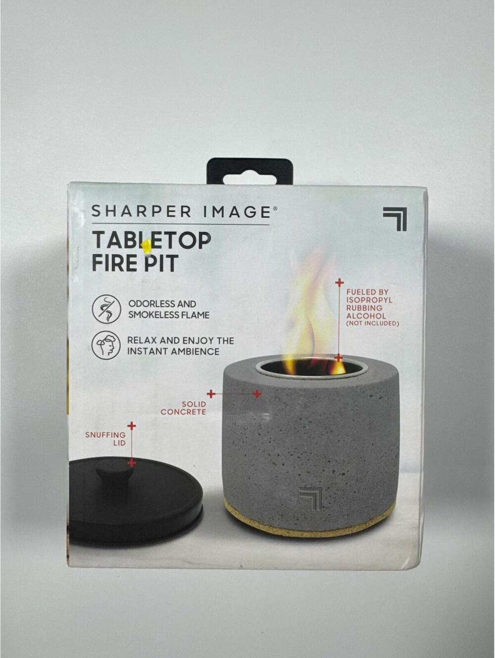 Sharper Image Tabletop Fire Pit Smokeless Concrete Indoor Outdoor New